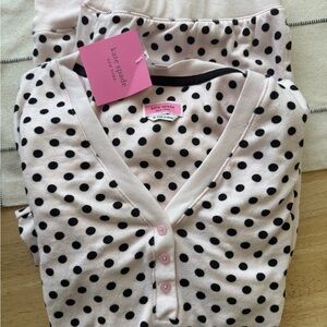Kate Spade Pink and Black Polka Dot Top